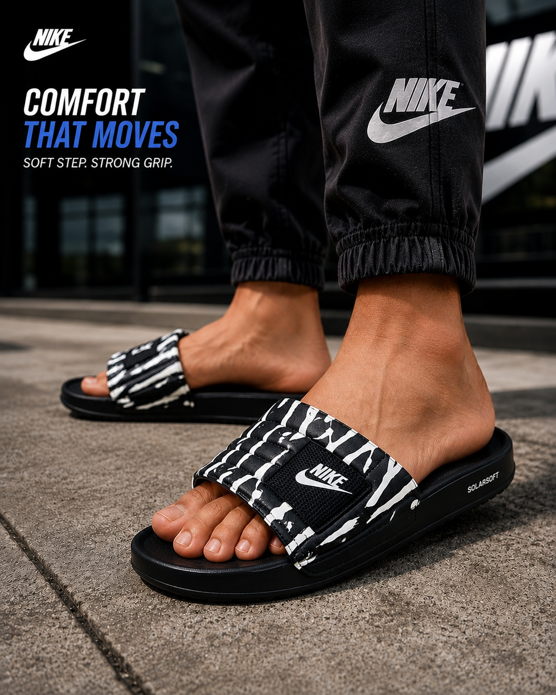 Nike Elite Navy Slides – Premium Men's Comfort Slippers with Soft Cushioned Sole