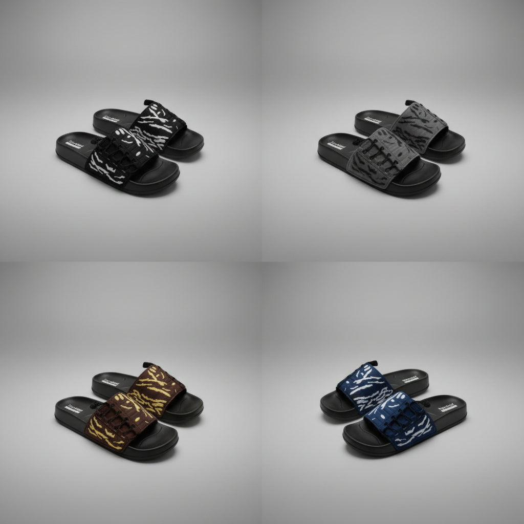 FlexLock Adjustable Slides for Men – Soft Cushioned Anti-Slip Comfort Slippers