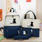Cute Cat 5-in-1 School Bag Set for Girls