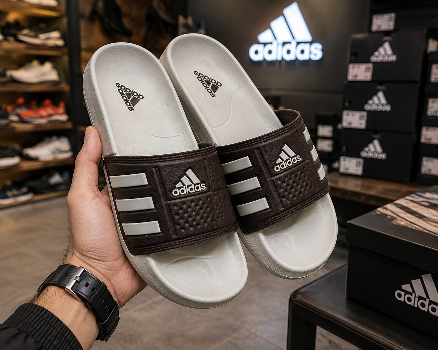 Adidas Style Comfort Slippers – Men's Soft Footbed Casual Slides