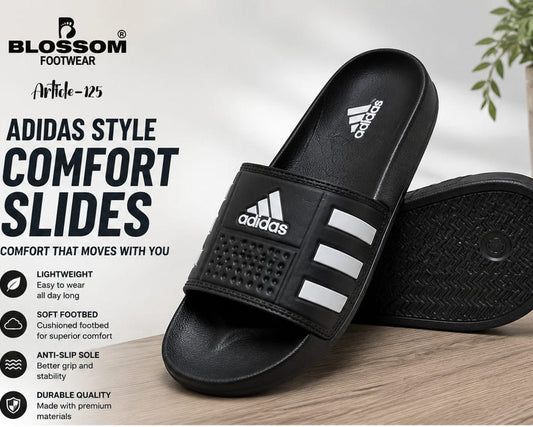 Adidas Style Comfort Slides for Men – Premium Lightweight Soft Sole Slippers | Article 125
