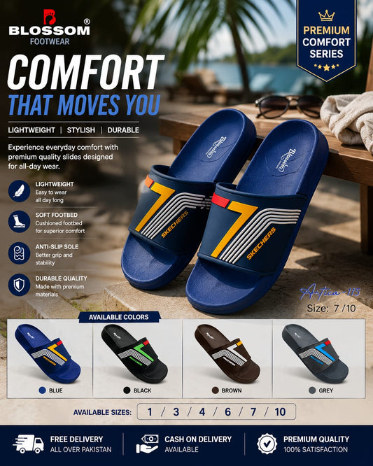 Men's Blossom Article 115 Slides – Premium EVA Soft Sole Casual Footwear