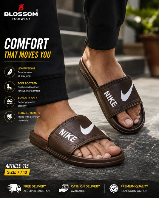 Premium Nike Brown Slides – Durable, Stylish & Comfortable Men's Footwear